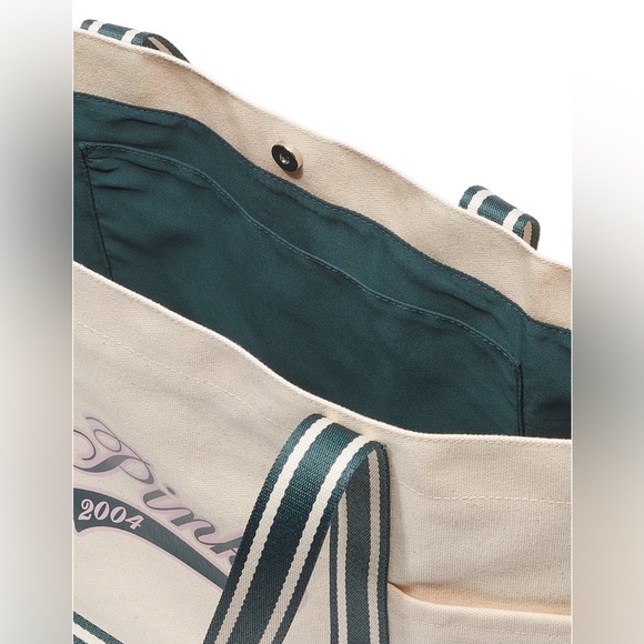 NWT VS PINK VARSITY JACKET DEEP IN FOREST LIMITED EDITION LARGE PLUS FREE TOTE - Picture 15 of 16